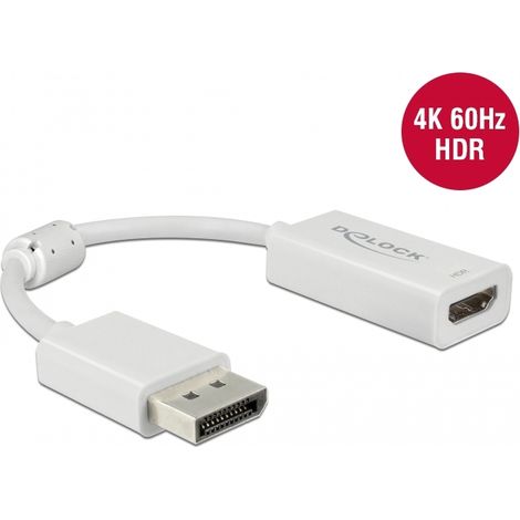 Delock DisplayPort 1.4 Adaptador a HDMI 4K 60 Hz con funciÃ³n HDR Blanco pasivo