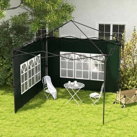 Ensemble de 2 panneaux latéraux pour kiosque 3x3 3x6 panneaux latéraux étanches avec fenêtre vert foncé