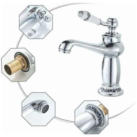 Mitigeur lavabo de salle de bain haute classique en laiton , robinet monocommande , our Lavabo ou Vasque de Salle Bain , Chaude et Froide Réglable de Mitigeur Lavabo (1/3)