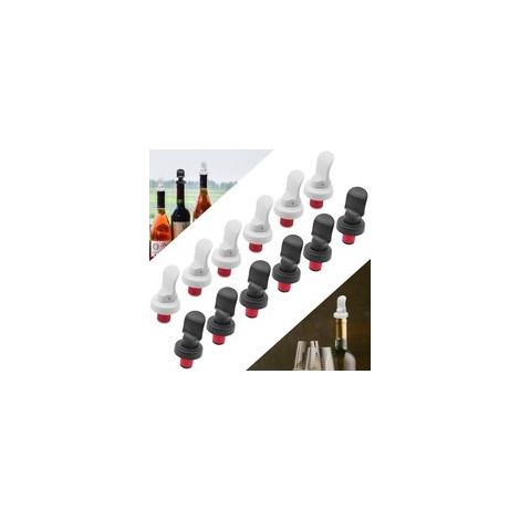 Lot de 12 bouchons pour bouteilles de vin, réutilisables, sous vide, hermétiques, pour bouteilles de bière - Crezuo