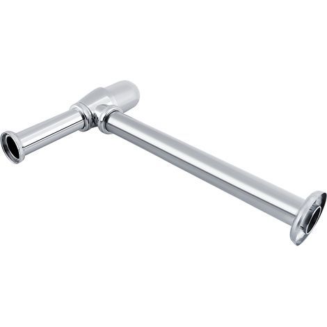 Piège à bouteille rond de tube de bassin d'évier en alliage de zinc chromé pour vidange de déchets de cuisine de salle de bains (1/5)