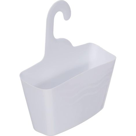 Suave al tacto, cesta de ducha (23,5 x 8,5 x 25,5 cm) Vitamin Bathroom White, plástico liso (1/5)