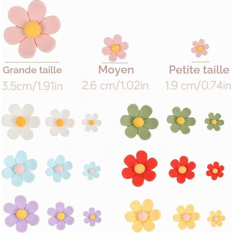 Small 3D Flower Shaped Fridge Magnets for Refrigerator, Decorative Fridge Magnet for Whiteboard, Kitchen and Office. (1/4)