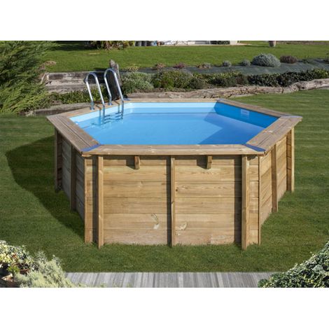 GRE – Piscine hors sol en bois ronde 4,00 m – Hauteur 1,19 m – Volume 8 m³ – Installation hors-sol, semi-enterrée ou enterrée