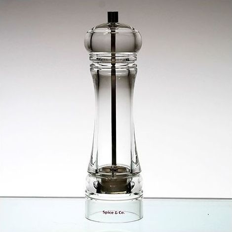 Bisetti 9230 Spice and Co Macina Sale e Pepe Universale Acrilico Meccanismo in Ceramica 21.5 cm colore Trasparente