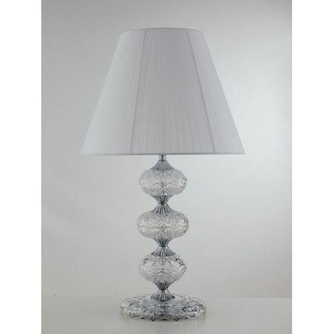 "Lampada da tavolo INCANTO in vetro con dettagli cromati e cristalli 68 cm." (1/3)