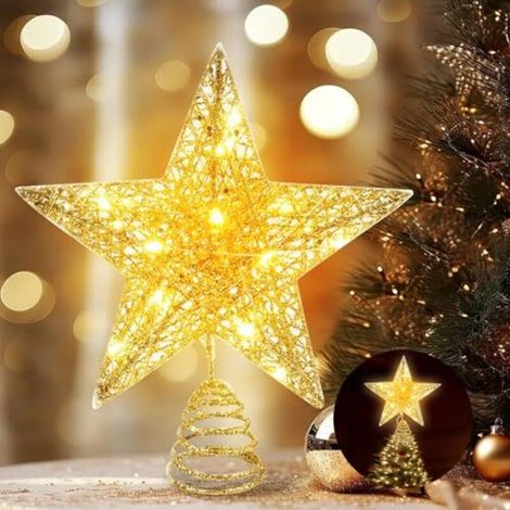 Étoile de Noël lumineuse, Étoile de Noël lumineuse, Décoration de sapin de Noël, Décorations LED pour fêtes, mariages et anniversaires (1/5)