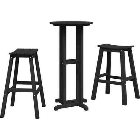 Maison Exclusive - Set Bar da Giardino 3 pcs Nero HDPE