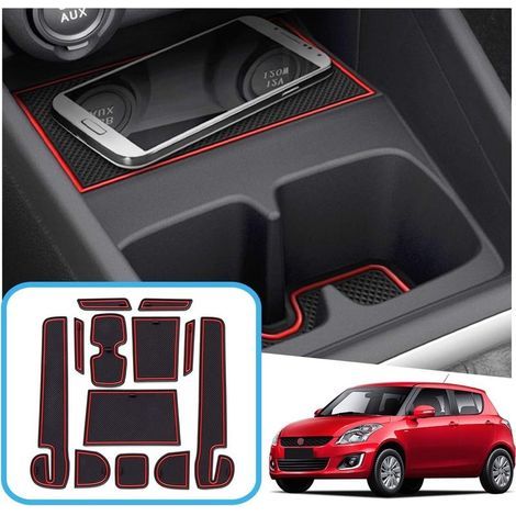 Suzuki Swift/Sport/Hybrid 2017-2021 2022 Antirutschmatten, Gummimatten für Suzuki Swift Mittelkonsolenarmlehne, Getränkehalter, Türdichtung (rot) (1/5)