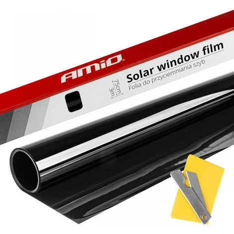 Lámina tintada para ventanas de color negro oscuro, 0,75 x 3 m, 15 % amio-01656 (1/4)