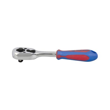 Trinquete de botón pulsador de 1/4", 140 mm, 45 dientes, mango de goma - KY2766-55G