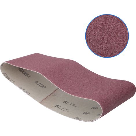 10 bandes abrasives de 533 x 75 mm (21 x 3 pouces) pour ponceuse à bande, grain 40-180 (80) (1/5)