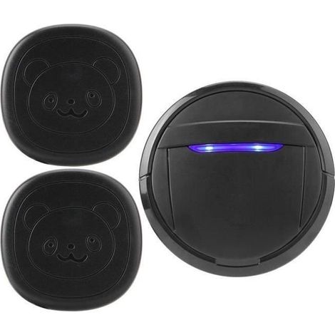 Sonnette de porte sans fil, bouton tactile, pour chien, appelant SOS, 2 émetteurs 1 récepteur, fixation murale, sans fil, utilisation intérieure extérieure (1/4)