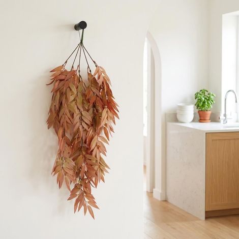 75cm Artificial Foliage Plant Dusty Orange Hanging Faux Greenery (1/4)