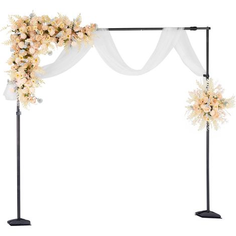 Verstellbare, tragbare und robuste Fotohintergrundkulisse, 2,6 x 3 m, mit 7 Querstangen, ideal für Hochzeiten, Foto- und Videostudios, Partys (1/5)