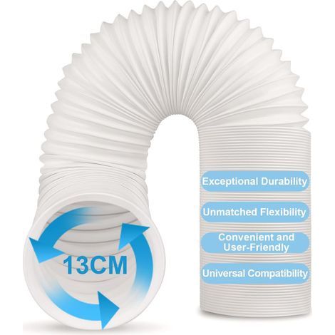 Tragbarer Klimaanlagenschlauch, flexibler PVC-Abluftschlauch, universeller Lüftungsschlauch, Schlauchset für tragbare Klimaanlagen (Durchmesser 13 cm, Länge 2 m) (1/5)