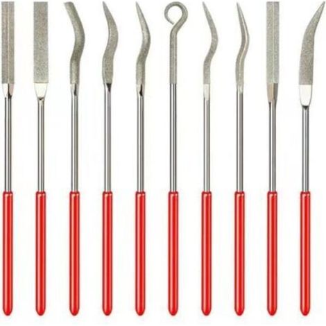 10 limes irrégulières, outils de sculpture et de meulage pour le travail du bois, limes plates, limes d'ébavurage, limes de polissage, limes à main, outils d'artisanat de bijoux (1/3)