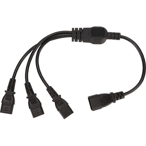 Câble séparateur Y IEC C14 vers 3 x C13 pour alimentation électrique multiprise (1/5)
