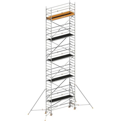 Layher Rollgerüst Uni Standard P2 mit Uni Telegeländer und ausziehbaren Gerüststützen 11,20m AH (1/3)
