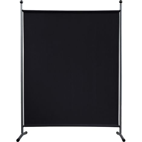 Paravent 150 x 190 cm Stoff Raumteiler Groß Stellwand Trennwand Balkon Sichtschutz Schwarz (1/5)