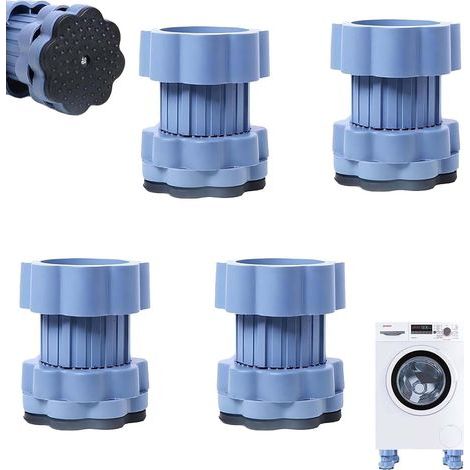4-Piece Universal Washing Machine Pads WISIRENT, Adjustable Anti-Vibration Washing Machine Mats 8-11cm, Washing Machine Shock Absorbers, Washing Machine Mats for Washing Machines and Dryers (1/5)