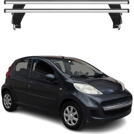 OMAC Dachträger Querträger Alu für Peugeot 107 2005-2014 – Abschließbar – T-Nut – City-Crash-getestet – Max. 50 kg Silber (1/5)
