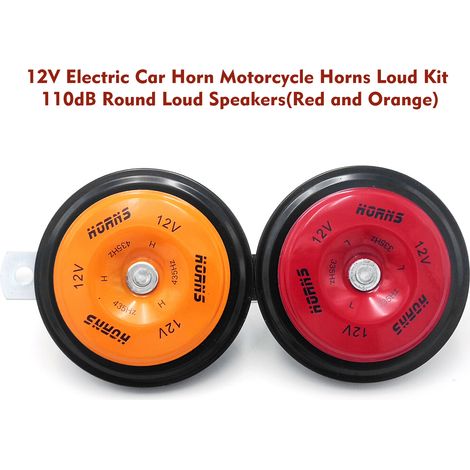Klaxon de voiture électrique universel 12V, haut-parleur rond étanche, tonalité haute et basse, 110db, pour voitures, motos, vélos, Scooters (1/5)