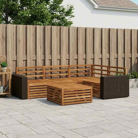 vidaXL Outdoor Sofa Set 5 pcs Natural Solid Acacia Wood (1/5)