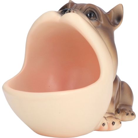 Figurine de Chien en Résine avec Boîte de Rangement, Décor pour Salon Chambre Entrée, Grand Modèle Bouche Ouverte Mignon (1/5)