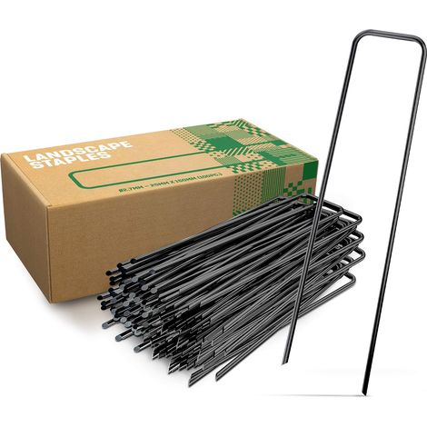 Piquet De Fixation - Acier Galvanisé - 150 mm x 25 mm x 2.7 mm - Pour Toiles De Paillage Et Filets De Jardinage - 50 Pièces (1/5)