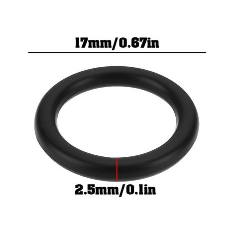 Lot de 20 joints toriques d'étanchéité en caoutchouc noir 17mm x 2.5mm pour régulateur de bouteille de CO2 d'aquarium et robinetterie