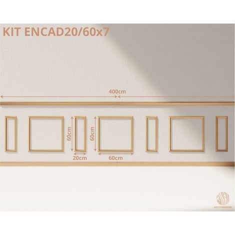 Kit moulures murales décorative 400 cm - Cimaises - Plinthes - Style Haussmannien - Encadrement a peindre - 36 pièces (1/5)