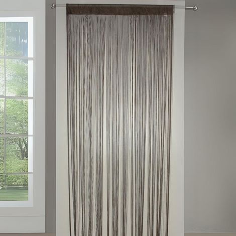 Rideau à Fils Spaghetti Taupe 90x240 cm