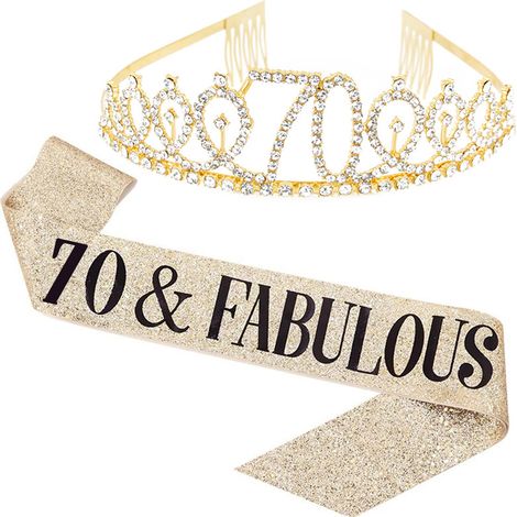 Ensemble couronne et bandoulière pour fête d'anniversaire (10, 13, 18, 21, 30, 40, 50, 60, 70, 80 ans) (1/5)