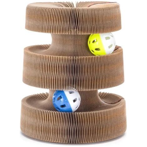 Carton à gratter Cat Arbre à chat 3 en 1 marron (1/3)