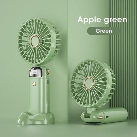 Ventilateur Portable - 5 Vitesses - Batterie 3000 mAh - Pliable - Vert