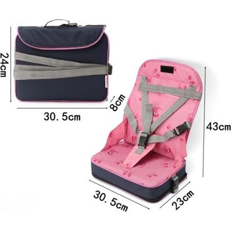 Portable Pliable Réhausseur Siège de Table Bébé Enfant Repas + 5-Point Harnais Sécurité Chaise Voyage ROSE-Ywey (1/4)