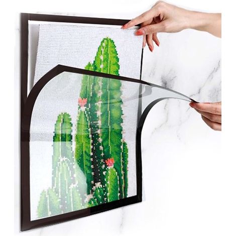 Cadre magnétique pour Peinture de diamants 30x40 cm, 2 pièces, autocollant, boîte de rangement pour accessoires, système de suspension pour scellant, pour tableaux, photos, faire-part, certificats, af (1/3)