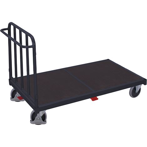 VARIOfit Stirnwandwagen mit senkrechten Streben Gummibereifung 500kg Tragkraft 1345x880mm Anthrazitgrau RAL 7016 (1/2)