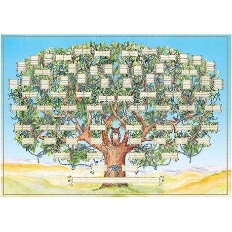 Affiche d'arbre généalogique, tableau généalogique à compléter, tableau des membres de la famille, affiche de généalogie par générations (4060cm) (1/5)