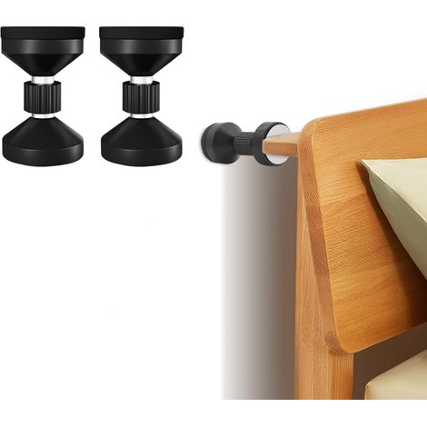 Estabilizador de cabecero ajustable, soporte telescópico amortiguador para pared, cama, armario, sofá (58-68 mm, negro, juego de 2) (1/5)