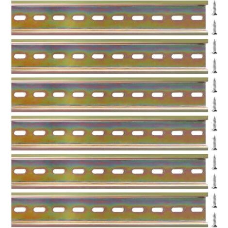 Pair Rail DIN Montage en Forme de U, 12 Pièces Vis Inclus, pour Borne Sur Rail DIN et Contacteur, 35200 mm, Acier Allié (1/5)