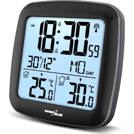 Green Blue Weather Station GB542 mit DCF-Außensensor, Innen- und Außentemperatur, Kalender, Alarm, Thermometer, Funkwetterstation (1/5)