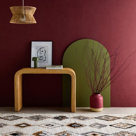 Sweeek – Console en rotin naturel 110cm – Bords arrondis – L 110 x P 37 x H 75cm – Style exotique – Matériau léger et robuste (1/5)