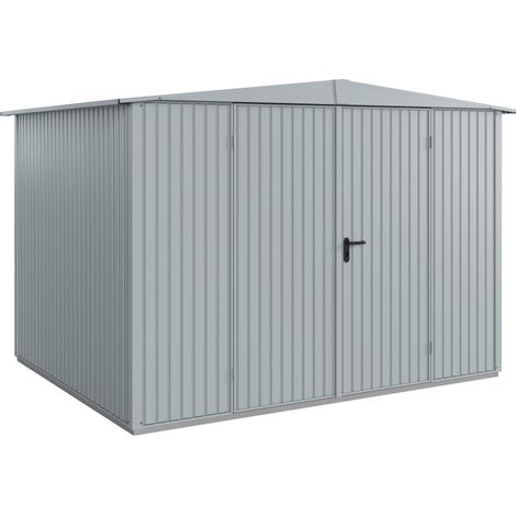 Hörmann Metall-Gerätehaus Berry Classic mit Satteldach Typ 3, 324 x 248 cm, fenstergrau, 8 m², 2-flüglige Tür (1/5)