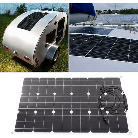 Panel solar flexible monocristalino de 90 W y 16 V, cargador eficiente y ligero para autocaravanas, coches y barcos. (1/5)