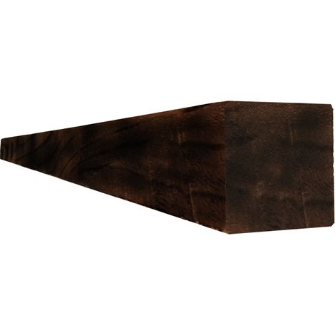 Poutres en sapin 10 × 10 cm x 2 mètres – Traitement Yakisugi – Style : DARK CARBON full burn