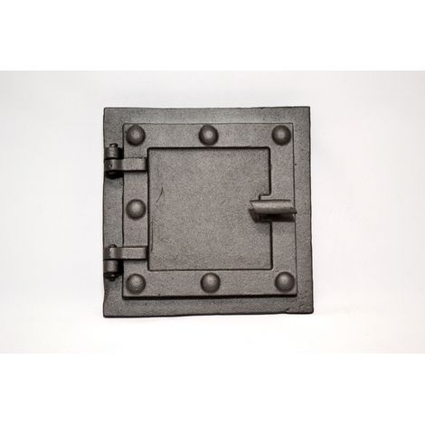 DZ156 - 17 x 17 - Puerta de hierro fundido para cenicero, horno de pan, horno de cocina, ahumadero. Grafito.