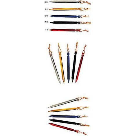 Piquets de tente extérieurs en aluminium pour piquets à neige en forme de V, lot de 10 rouges (1/5)