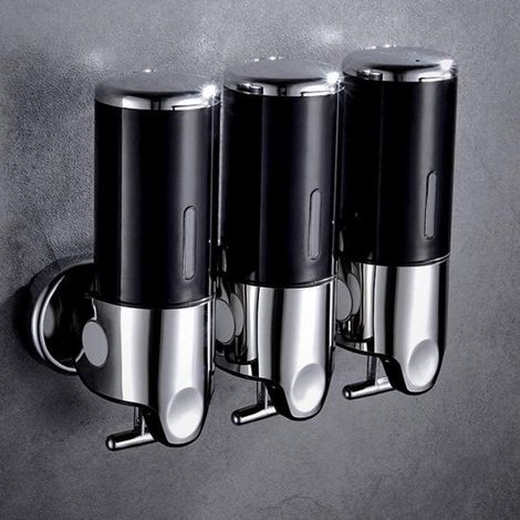 Seifenspender – 200 ml – Rund – Edelstahl – Manueller Seifenspender – Wandmontierter Flüssigseifenspender aus Edelstahl 304 – Geeignet für Shampoo, Spülung und Duschgel – Geeignet für Küche, Bad und W